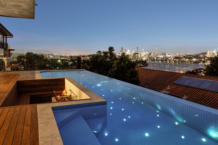 Swimming with twinkle stars by using our fiber optic swimming pool star light kit